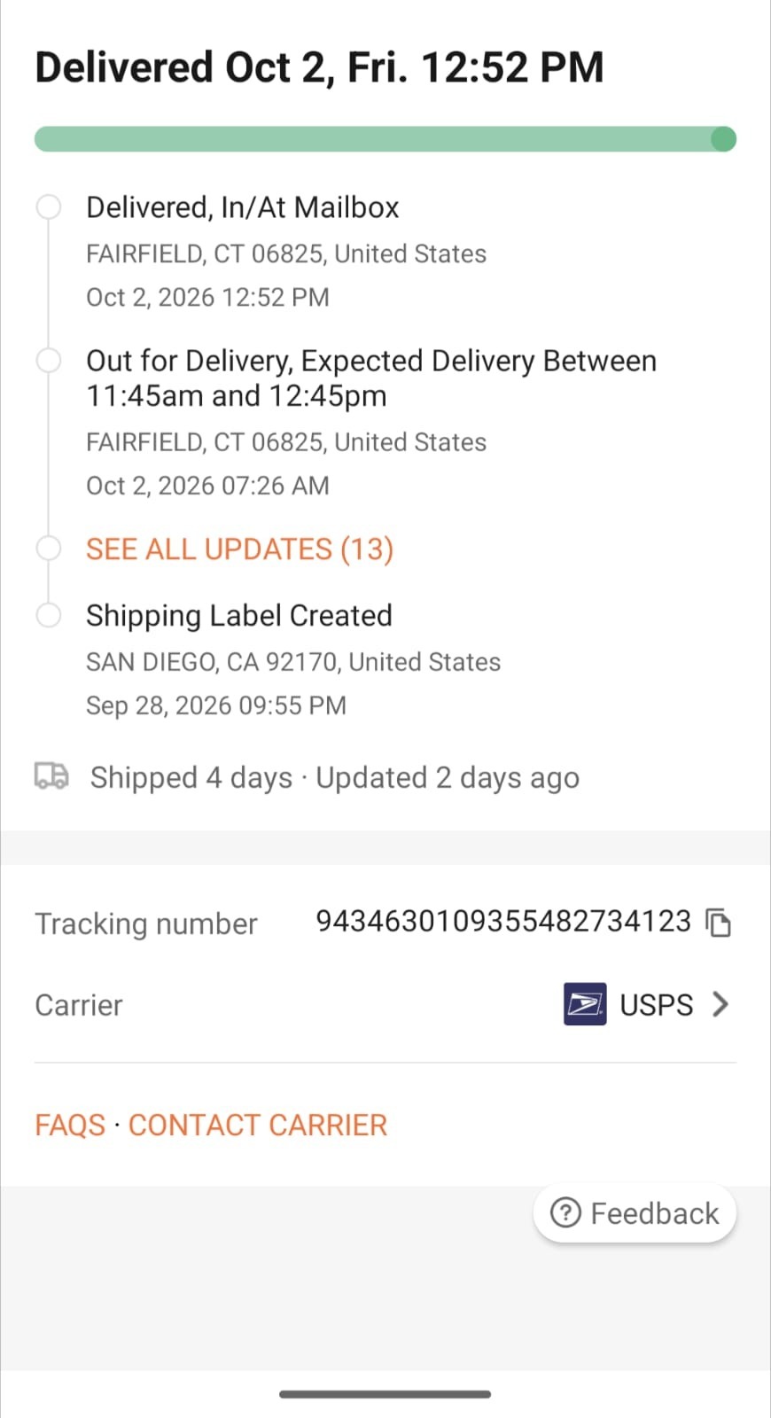 ED delivery record